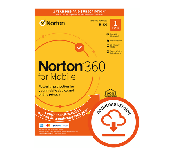 Norton 360 for Mobile 2025 1 Device - 12 Months