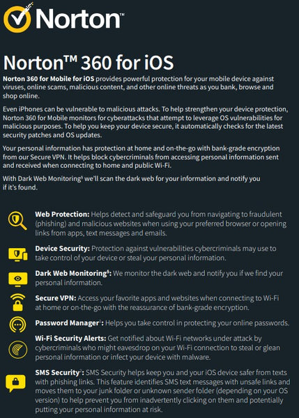 Norton 360 for Mobile 2025 1 Device - 12 Months
