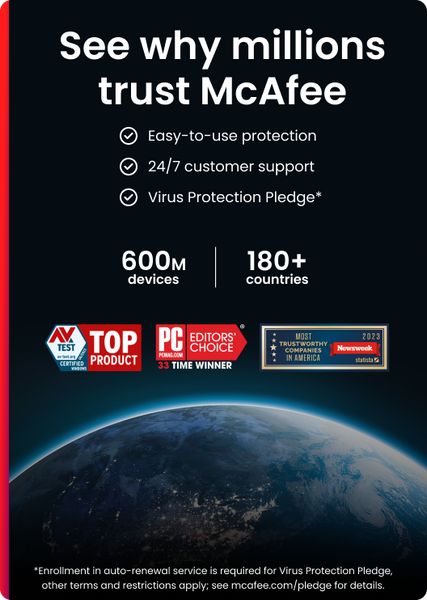 McAfee Total Protection 2025 Antivirus 3 Devices - 12 Months