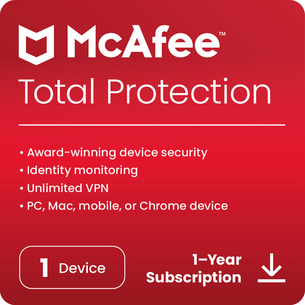 McAfee Total Protection Antivirus 1 Device 1 Year