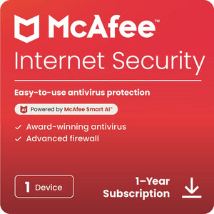 McAfee Internet Security 2025 Antivirus - 1 Device - 12 Months