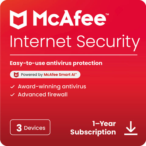 McAfee Internet Security 2025 Antivirus 3 Devices - 12 Months