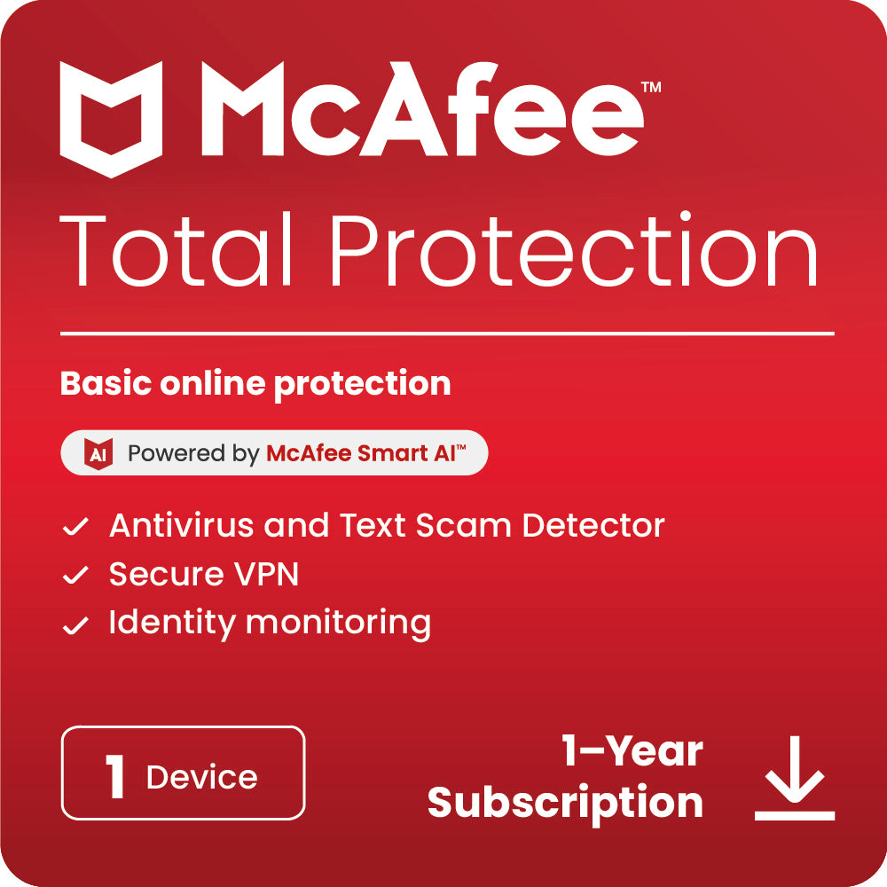 McAfee Total Protection 2025 Antivirus 1 Device - 12 Months