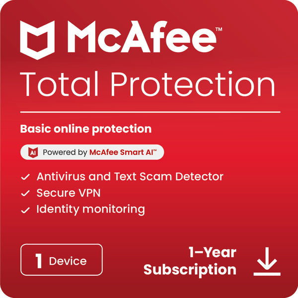 McAfee Total Protection 2025 Antivirus 1 Device - 12 Months