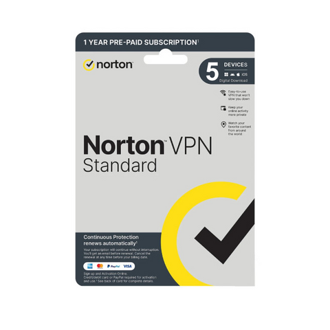 Norton VPN Standard 2025 5 Devices - 12 Months