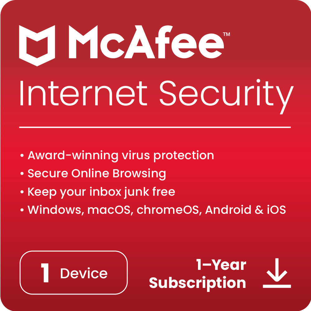 McAfee Internet Security Antivirus - 1 Device - 1 Year