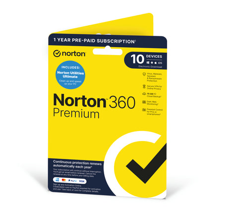 Norton 360 PREMIUM + Utilities Ultimate 10 Devices